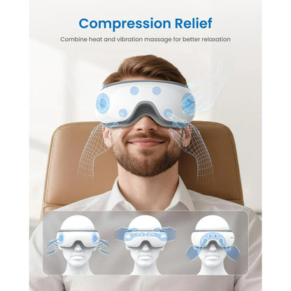 Heated Eye Massager - 5 Modes for Eye Strain Relief, Dark Circles & Better Sleep