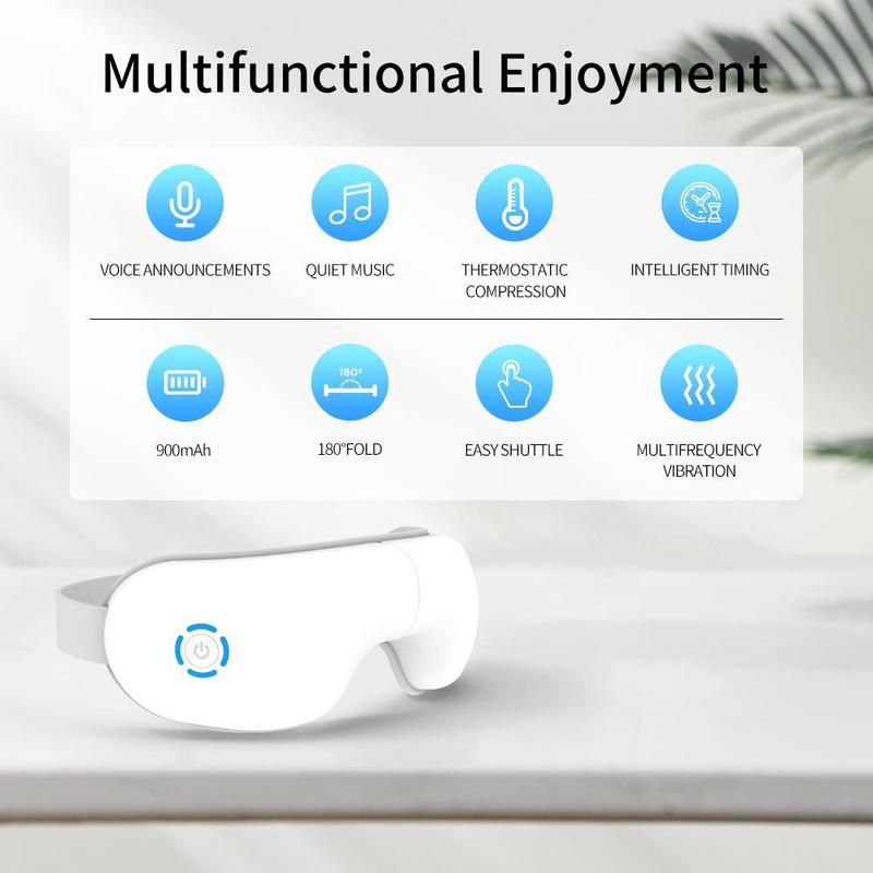 Heated Eye Massager - 5 Modes for Eye Strain Relief, Dark Circles & Better Sleep