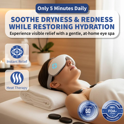 Heated Eye Massager - 5 Modes for Eye Strain Relief, Dark Circles & Better Sleep